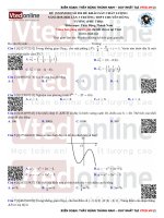 Đề khảo sát Toán 12 lần 03 năm 2020 trường chuyên Hùng Vương – Phú Thọ kèm đáp án