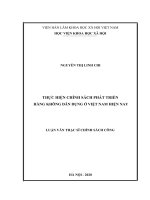 Thực hiện chính sách phát triển hàng không dân dụng ở việt nam hiện nay 