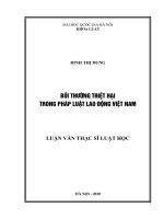 Bồi thường thiệt hại trong pháp luật lao động việt nam 