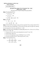 Toán 6 đề thi học kì 2 ĐỀ KIỂM TRA HỌC KỲ II NĂM HỌC 2011 - 2012  MÔN TOÁN - LỚP 6 TPHCM