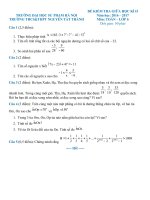 Đề kiểm tra học kì 2 môn toán lớp 6 năm học 2017-2018 trường THCS nguyễn tất thành mã 2 | Toán học, Lớp 6 - Ôn Luyện