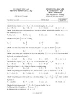 Đề thi học kì 2 Toán 12 trường THPT Ngô Gia Tự, Đắk Lắk năm 2019-2020