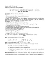Đề cương ôn tập học kì 1 môn Toán lớp 9 năm 2020 - 2021 THPT Nguyễn Gia Thiều | Toán học, Lớp 9 - Ôn Luyện