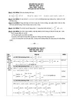 Đề thi học kì 1 môn Toán lớp 11 năm 2020 - 2021 THPT Nguyễn Gia Thiều có đáp án | Toán học, Lớp 11 - Ôn Luyện