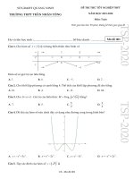 Đề thi thử tốt nghiệp THPT 2020 môn Toán trường THPT Trần Nhân Tông – Quảng Ninh