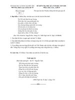 Đề thi học kì 1 Ngữ Văn 10 2019 trường Lạc long quân Bến tre có đáp án