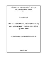 Các giải pháp phát triển kinh tế hộ gia đình tại huyện quế sơn, tỉnh quảng nam 