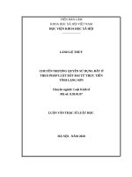 Chuyển nhượng quyền sử dụng đất ở theo pháp luật đất đai từ thực tiễn tỉnh lạng sơn 