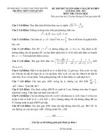 Đề thi thử vào 10 môn Toán trường THPT Ngô Quyền Thái Nguyên năm học 2020 2021