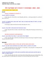 Đề cương ôn tập học kì 1 môn Toán lớp 7 năm 2020 - 2021 THPT Nguyễn Gia Thiều | Toán học, Lớp 7 - Ôn Luyện