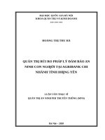 Quản trị rủi ro pháp lý đảm bảo an ninh con người tại agribank chi nhánh tỉnh hưng yên 