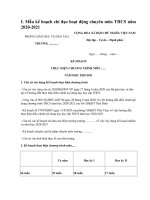 Mẫu kế hoạch chuyên môn THCS năm học 2020-2021