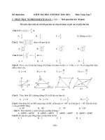 Toán 7 Đề thi học kì I De KT Hoc ki I môn toán lop 7