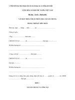 Biên bản thỏa thuận chia tài sản chung vợ chồng