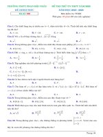Đề thi thử tốt nghiệp THPT 2020 môn Toán trường Phan Bội Châu, Khánh Hòa