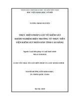 Thực hiện pháp luật về kiểm sát khám nghiệm hiện trường từ thực tiễn viện kiểm sát nhân dân tỉnh cao bằng 