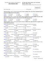 Đề thi thử môn Tiếng Anh THPT Quốc Gia 2020 lần 1 Liên trường THPT Nghệ An