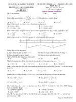 Đề thi và lời giải chi tiết Đề thi thử THPTQG 2020 môn Toán lần 1 trường THPT chuyên Thái Bình