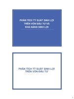 Bài giảng phân tích tài chính   chương 5 phân tích tỷ suất sinh lợi trên vốn đầu tư và khả năng sinh lợi 