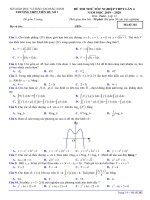 Đề thi thử tốt nghiệp THPT 2020 môn Toán lần 4 trường Tiên Du 1 – Bắc Ninh