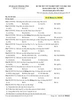 Đề thi thử tốt nghiệp THPT 2020 - Môn Hóa học - Sở GD & ĐT Hà Tĩnh
