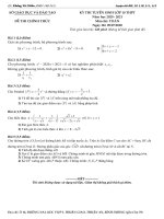 Đề thi vào lớp 10 môn Toán sở GD&ĐT Bình Dương năm 2020 2021