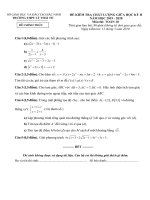 Đề thi học kì 2 môn Toán 10 trường THPT Lý Thái Tổ Bắc Ninh năm 2019-2020