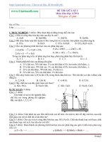 Đề thi giữa kì 2 môn Hóa Học lớp 8 trắc nghiệm, tự luận có đáp án