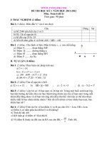 Toán 6 đề thi học kì 1 ĐỀ THI HỌC KỲ I NĂM HỌC 2011-2012  Môn_ Toán 6 (đề 6)