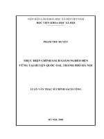 Thực hiện chính sách giảm nghèo bền vững tại huyện quốc oai, thành phố hà nội 