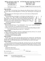 Đề thi học sinh giỏi huyện Khoái Châu môn Vật lý 8 năm 2014 - 2015 (có đáp án)