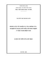 Pháp luật về nghĩa vụ tài chính của người sử dụng đất đối với nhà nước ở việt nam hiện nay 