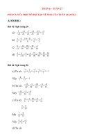 NỘI DUNG BÀI HỌC MÔN TOÁN 6 - TUẦN 27