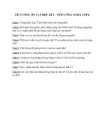 đề cương ôn tập học kì i  môn công nghệ lớp 6