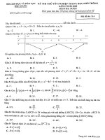 Đề thi thử tốt nghiệp THPT 2020 môn Toán sở GD&ĐT Bắc Giang lần 2