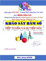 Chuyên đề tiếp tuyến và sự tiếp xúc của đồ thị hàm số, thầy Lê Bá Bảo biên soạn