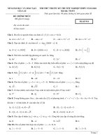 Đề thi thử tốt nghiệp THPT 2020 Toán sở GD&ĐT Gia Lai lần 2