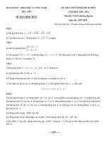 Đề tuyển sinh lớp 10 THPT môn Toán năm 2020 – 2021 Bạc Liêu