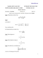 Đề thi kết thúc học kỳ hè năm học 2013-2014 môn Giải tích 1 (Đề số 1) - ĐH Khoa học Tự nhiên