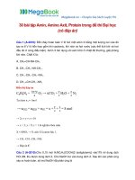 30 bài tập Amin, Amino Axit, Protein trong đề thi Đại học (có đáp án chi tiết) - Hóa Học