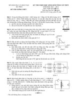 Đề thi và đáp án HSG vật lý 11 Hà Tĩnh có đáp án mới nhất năm 2021