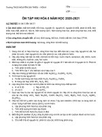 Đề cương, đề thi học kì 1 môn Hóa lớp 8 năm 2020 - 2021 THCS Nguyễn Gia Thiều có đáp án | Hóa học, Lớp 8 - Ôn Luyện