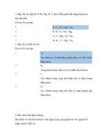 Đề kiểm tra HKI hóa học 10 nâng cao có đáp án mới nhất năm 2021