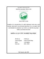 (Khóa luận tốt nghiệp) nghiên cứu ảnh hưởng của phân bón đầu trâu 501, axit humic, phân hữu cơ đến lan kiều tím (dendrobium amabile) tại vườn lan trường đại học nông lâm thái nguyên