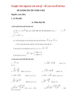 Toán 9 Đề thi HKI đề cương ôn tập Toán 9 HKI