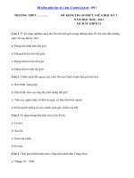 Bộ đề thi giữa kì 1 - Lịch sử 12 - KHXH