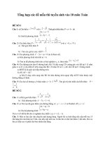 Tổng hợp các đề thi thử vào 10 môn Toán - Toán học