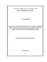 Giải quyết tranh chấp tài sản đầu tư chung vợ chồng khi ly hôn từ thực tiễn xét xử sơ thẩm của tòa án nhân dân huyện gia lâm, thành phố hà nội 