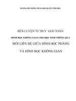Sáng kiến kinh nghiệm, SKKN - Rèn luyện tư duy giải toán hình học không gian cho HS thông qua mối liên hệ giữa hình học phẳng và hình học không gian