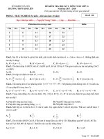 ĐỀ KIỂM TRA HỌC KỲ I MÔN TOÁN LỚP 11-THPT KIM LIÊN-NĂM 2017-2018 - ÔN THI TOÁN